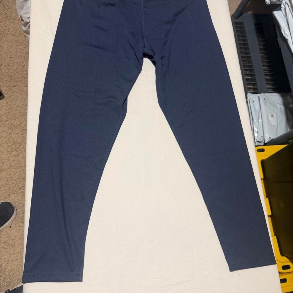 Navy Blue Activewear Leggings Women 1XL Solid Athleisure XSD007907
